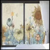 Window Stickers Privacy Windows Decorative Film Sunflower Pattern Frosted Glass Non-glue Static Cling Door For Home