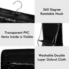 Black Handbag Hanging Organizer With 6 Pockets Foldable Oxford Cloth Handbag Storage Bag For Family Closet Bedroom