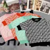 Lüks Kadın Sweaters Knits Üstler Moda Klasik 7 Renk Mektup Deseni Kadınlar Örme Tees Yaz Kısa Kollu Müret