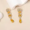 Dangle Earrings EVACANDIS Animal Design Teardrop Cubic Zirconia Tassel Drop For Women Stylish Large Gemstone Fine Quality Jewellery