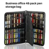 Förvaringspåsar 1 PC Black Fountain Pen Color Pu Leather Case Holder för 48 pennor