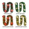 Dekorative Blumen, 2,7 m, künstliche Rattan-Blumengirlande, mehrfarbig, luxuriöser Weihnachtskranz, Anhänger, Weihnachtsfest, Heim-DIY-Dekoration