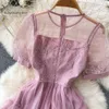 Style Princess 2024 Tea Break French Highend Ing Mesh Dress Womens Summer kan vara söt och salt temperament Fairy Kjol