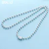 Pendentifs Lybuy 5MM perle ronde S925 argent bijoux accessoires tendance pull chaîne rétro personnalité boucle hommes et femmes
