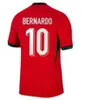 24 25 Portuguessa Soccer Jerseys Fernandes Ronaldo Portugal 2024 Euro Cup Camisetas de fútbol Men Kids Kit B. Fernandes Joao Felix Fans de manga larga Versión de jugador Bernardo