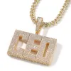 Ожерелья UWIN, индивидуальная подвеска с буквой Iced Out, камни CZ, обычный шрифт, ожерелье с именем, персонализированные модные украшения для подарка