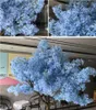 Decorative Flowers Artificial Cherry Blossom Tree Wedding Table Decoration For Indoor Usage Mini Blue