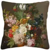 Oreiller européen rétro fleur couvre oreillers décoratifs floraux pour la décoration de canapé 45X45cm