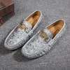 Casual Shoes High Quality Men's Leather Loafers Red Flat Bright Skin Snake Bean Women's Moccasins
