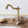 Grifo antiguo de cobre con un solo orificio, grifo de lavabo con elevación personalizada, grifo frío y caliente para cocina