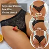 Mutandine da donna Slip sexy in pizzo scavato a vita bassa Decorazione in zircone Biancheria intima shinny Prospettiva traspirante Intimo Lingerie