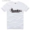 T-shirts pour hommes Cadeaux pour hommes Mode d'été Couleur pure Tops décontractés Chemises d'équipe de sport de handball Lettre imprimée Polos de créateurs classiques Y240402