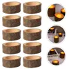 Candle Holders 10pcs Wooden Holder Tea Light Rustic For Wedding Party Birthday Holiday Decoration ( Coffee )