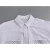 Bluzki damskie 2024 Cotded Cropped Shirt Woman Fashion Biała Biała dla kobiet