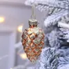 Decoración de fiesta 5 uds. Revestimiento de lentejuelas brillantes, adornos colgantes de piña, colgantes de árbol de Navidad con brillo de cristal, colgantes