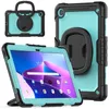 Hantera stativsocktäta tablettfodral för Lenovo Tab M10 plus 10,6 tum 3: a Gen Heavy Duty Silicone PC Rugged Kids Safe Case Pull Ring Cover med husdjursfilm+axelband