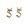 20Style Simple Fashion Placcato oro 18K Designer di marca Lettere Stud Clip Catena Geometrica Donne famose Strass di cristallo Orecchino di perla Festa di nozze Jewerlry