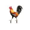 Garden Decorations 2 Pcs Acrylic Rooster Lawn Stakes Outdoor Animal Chicken Statues