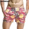 SEOBEAN Summer Short Men Board Shorts Coconut Leaf Pattern Sea Beach Style Mens Quick Dry Trunks 240328