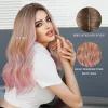 Perruques 7jhh perruques ombre blonds à rose longs perruques blondes ondulées pour les femmes cosplay Cosplay amour chaud coiffure synthétique lolita perruques résistantes à la chaleur