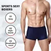 Cuecas homens boxers shorts roupa interior preto lce seda alta estiramento esportes respirável moda bambu para