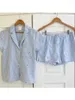 Damskie dresy dla kobiet słodkie piżamy w paski Zestaw koszuli krótkiego rękawu z workowate szorty y2k salon wychodzący z stroju sutak
