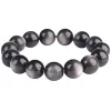 Strands Genuine Natural Silver Obsidian Flash Charms Bracelet Women Men Stone Stretch Round Beads Crystal 6mm 8mm 10mm 12mm 14mm 16mm