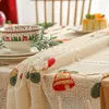 Table Cloth Christmas Tablecloth Bell Embroidery Lace Kitchen Rectangular Non Slip Decorative Cover Mat
