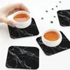 テーブルマット黒と白の大理石のコースターキッチンプレースマット装飾用のホームテーマ製品パッドのための防水断熱材カップコーヒーセット4