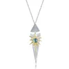 Marque véritable luxe vrais bijoux concepteur naturel améthyste topaze pendentif 925 en argent Sterling soleil déesse collier petit Design S