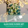 Dekorativa blommor Crystal Rose Glass Flower Gift Crystals Decorations Dekorationer för hemmet
