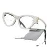 Solglasögon för kvinnor och män Designer Y SLM6090 Samma stil Klassisk kattögon smal ramglasögon med låda