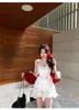 Casual Dresses Sweet Lace Y2k Mini Dress Woman Korean Fashion Short Party Girl 2000s Aesthetic One Piece Chic