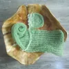 Decken geborene Baby -Pographie -Requisiten handgefertigtes Strick Mohair Wrap Weiche Decke mit passender Hut