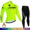 Définit la visite d'Italie à vélo d'hiver Ensemble thermique thermique à manches longues à manches sportives Suit en maillot de course pour hommes pantalon de bib