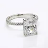 Dezo Solitaire 약혼 반지 234ct Radiant Cut D Color Solid 925 Sterling Silver Women Wedding Jewelry Gifts 240402
