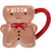 Copas de vino Taza de cerámica café taza de pan de jengibre hombre agua de Navidad encantador desayuno tazas de café con leche vajilla