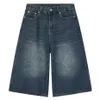 Męskie szorty męskie retro luźne dżinsowe szorty niebieskie szerokie nogi dżinsy męskie letnie dżinsy na luzę czarne dżinsl2404