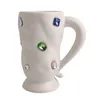 Tasses Vintage Gemstone Coffee Mug en céramique unique incrustée avec du thé créatif Milk latte tasse de vacances parfaite cadeau d'anniversaire de vacances