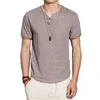 Mens Casual Shirts New Summer Cotton Linen Men Thin Brand Clothing Shirt Flax Slim Short Sleeve Plus Size L-5Xl Drop Delivery Apparel Dhgqi