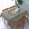 Masa bezi Vintage deniz sembolü masa örtüsü dikdörtgen elastik takılmış su geçirmez denizci çapa pusula kapağı ziyafet için