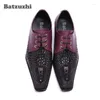 Dress Shoes Luxury Mens Rock Leather Wedding Italian Fashion Male Small Square Toe Handsome Party And Business Men