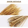 Dekorativa blommor 80st Natural Wheat Spikes Bouquet For Kitchen Church Tables Weddings Party Supplies Torkade Flower Boho Home Autumn Garden