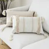 Cushion/Decorative Pillow Cotton Woven Er Iovry Tassels Morroccan Style Tuft For Home Decoration Sofa Bed 45X45Cm/30X50Cm/50X50Cm /Dec Dhy31