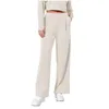 Women's Pants Long Straight Suit For Summer Solid Wide Leg High Elastic Waisted Business Work Trousers