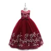 Kids Girls Embroidered Flower Girl Dresses Formal Princess Party Gown For Children Prom Gown Wedding 3 4 5 6 7 8 9 10 Years