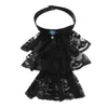 Gefälschte Kragen Spitzenhals Ruffs Vintage Ruffled Jabot für weiße schwarze viktorianische Piraten Steampunk Kostüm -Accessoire -Stoffdekoration