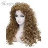 Perücken starke Schönheit synthetisches Haar lang lockiges blonde braune schwarze Perücken Cosplay -Perücken für Frau