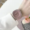 Простые женские квадратные часы роскошные бренды Ladies Сплошные Quartz Watch Кожаные ремни.