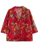 Frauen Anzüge Übergroßen Baumwolle Leinen Vintage Floral Frau Kausal Lose Sommer Blazer Jacken Für Frauen 2024 Kleidung Mantel